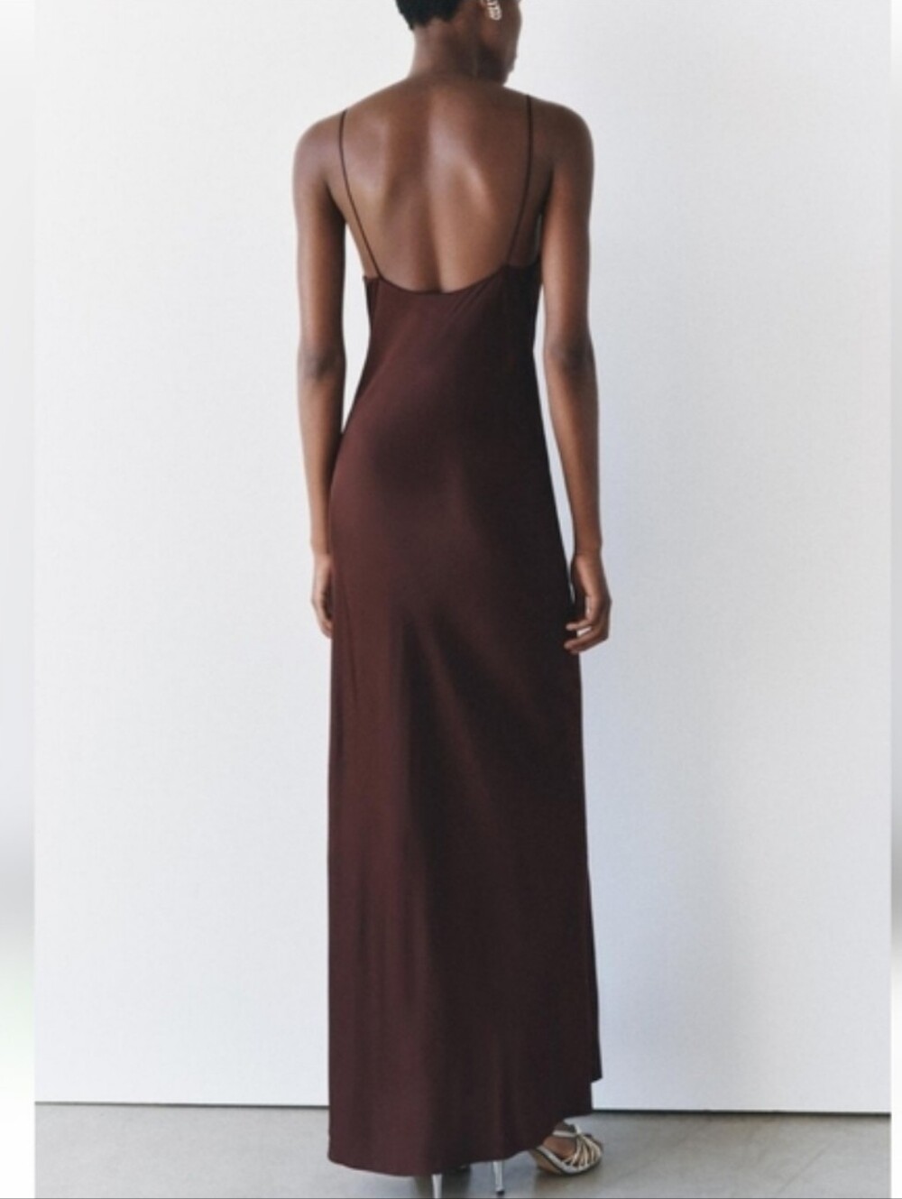 Zara satin lace slip maxi long dress size M - Picture 11 of 14